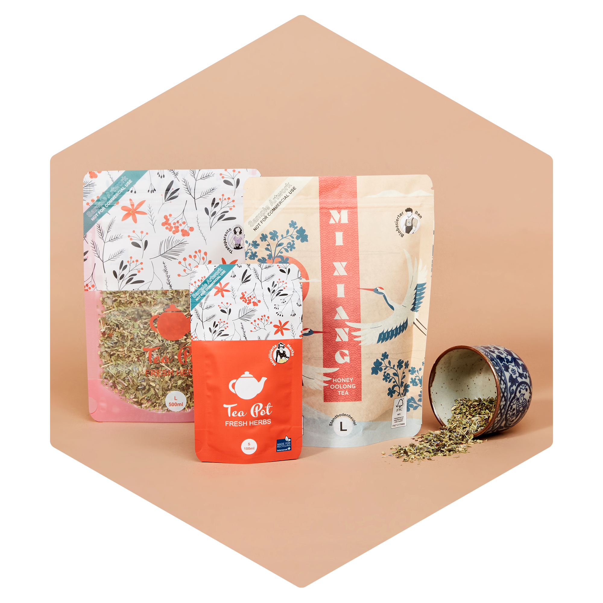 Eco friendly tea packaging fully printable | Packiro